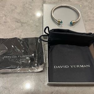 Like new David yurman blue Topaz cable cuff bracelet!